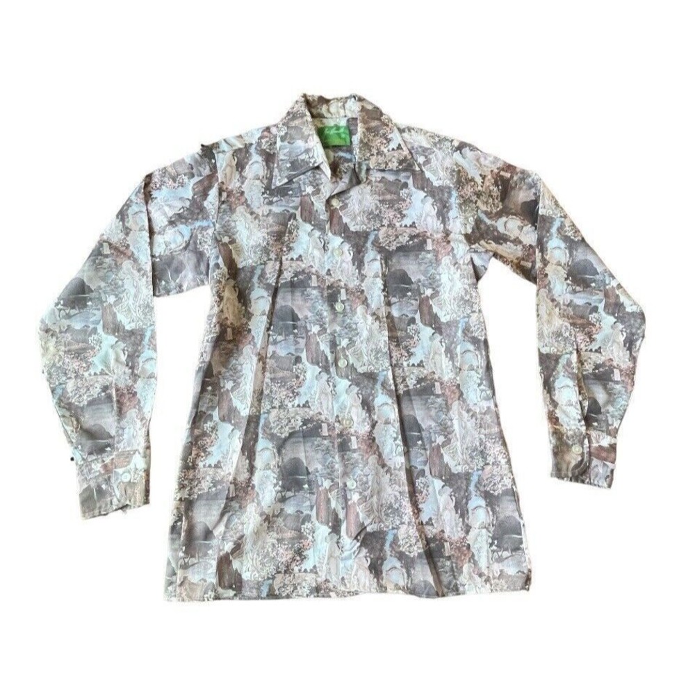 Vintage Joe Namath Arrow Dress Shirt Victorian Women Novelty Print Small Men